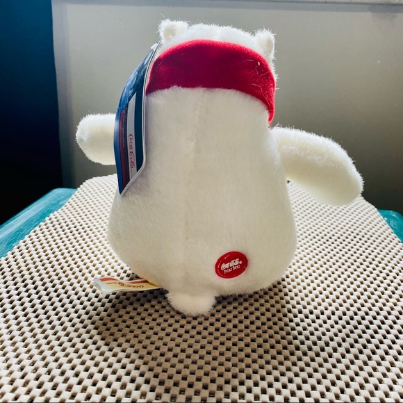 Coca Cola Polar Bear Red White Scarf Plush 7" Toy NWT - Picture 3 of 8